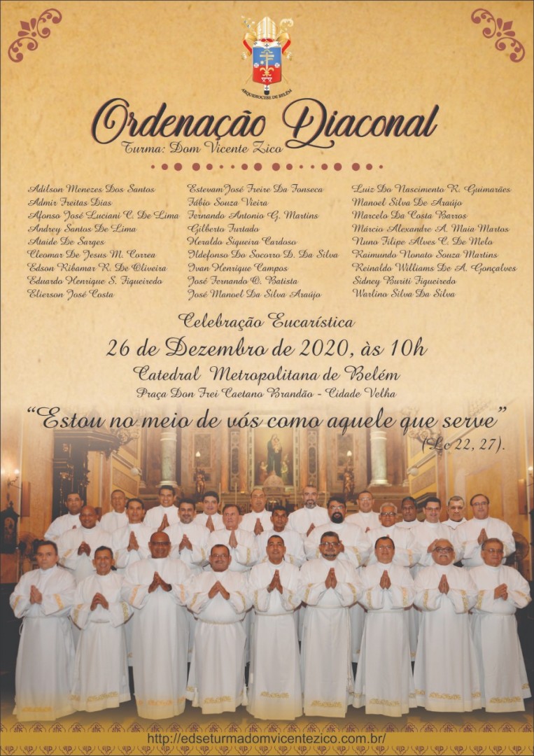 Arquidiocese de Belém (PA) terá 27 novos Diáconos Permanentes
