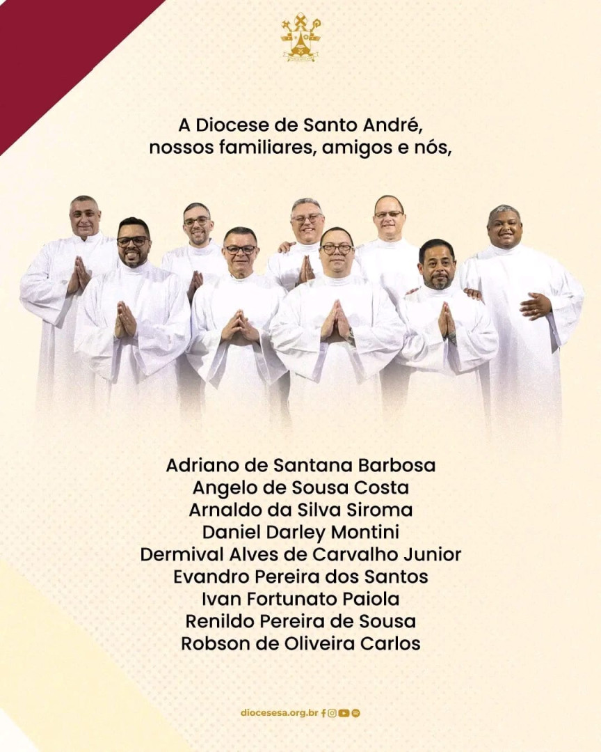 CONVITE DE ORDENAÇÕES DIACONAIS DA DIOCESE DE SANTO ANDRÉ (SP)