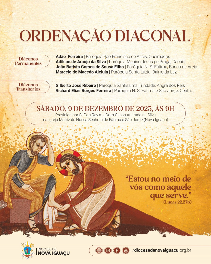 CONVITE DE ORDENAÇÕES DIACONAIS DA DIOCESE DE NOVA IGUAÇU (RJ)