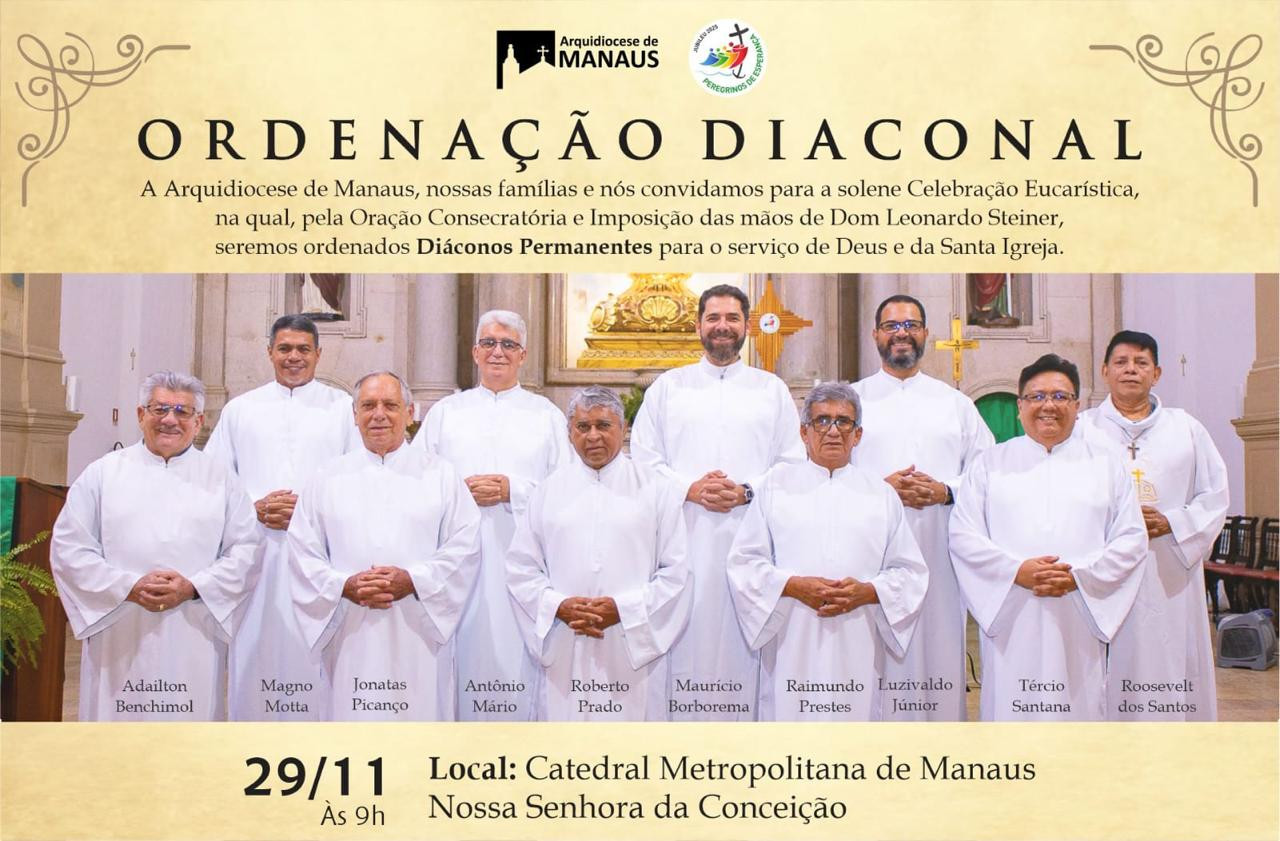 ARQUIDIOCESE DE MANAUS (AM) CONVIDA PARA ORDENAÇÕES DIACONAIS PERMANENTES