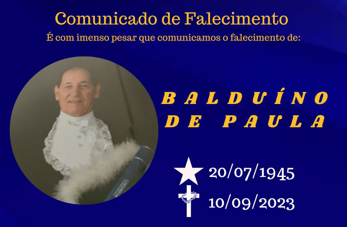 NOTA DE FALECIMENTO - DIÁCONO BALDUINO DE PAULA
