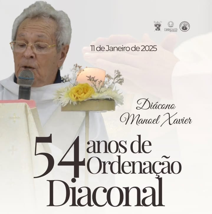 DIÁCONO MANOEL XAVIER COMEMORA 54 ANOS DE ORDENAÇÃO DIACONAL