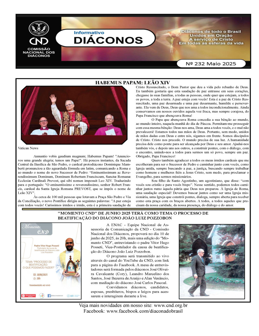DIÁCONOS Nº 232 - MAIO DE 2025