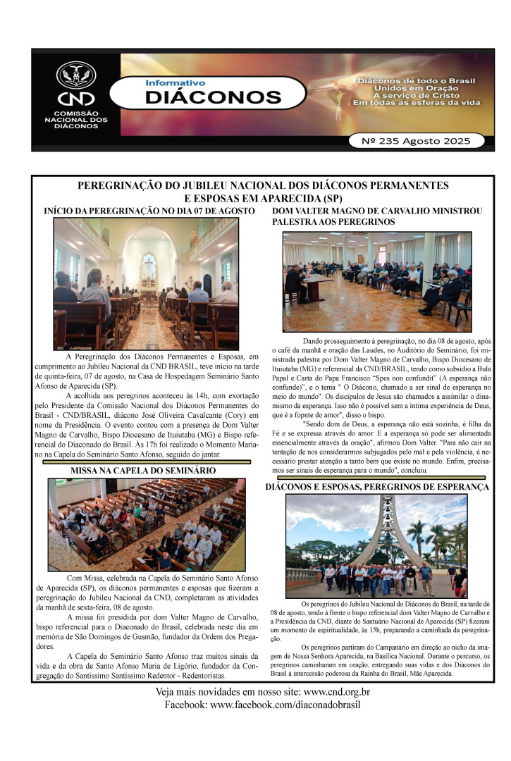DIÁCONOS Nº 235 - AGOSTO DE 2025