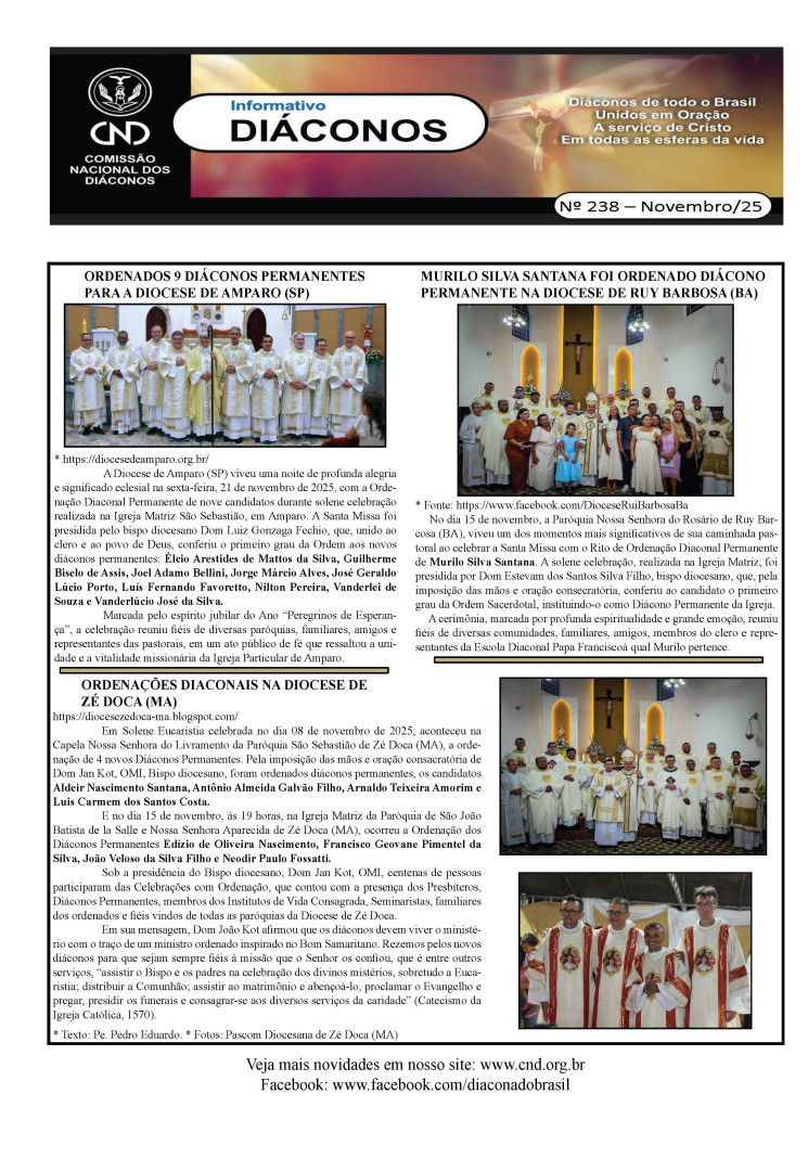 DIÁCONOS Nº 238 - NOVEMBRO DE 2025