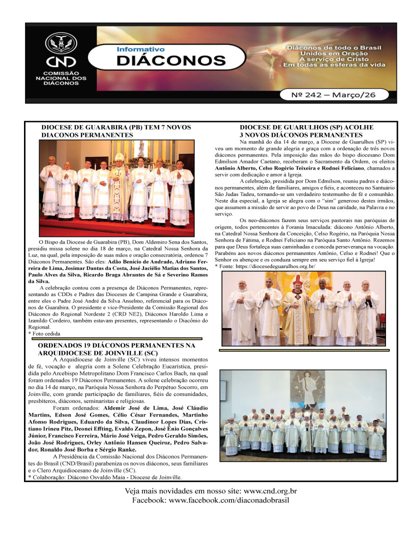DIÁCONOS Nº 242 - MARÇO DE 2026