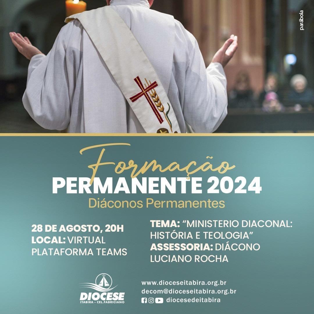 DIÁCONOS DA DIOCESE DE ITABIRA/CORONEL FABRICIANO TERÃO FORMAÇÃO VIRTUAL