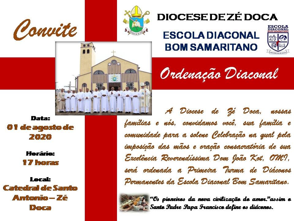 Diocese de Zé Doca (MA) ordenará seus primeiros Diáconos Permanentes