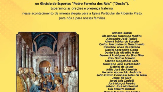 CONVITE PARA ORDENAÇÕES DIACONAIS PERMANENTES DA ARQUIDIOCESE DE RIBEIRÃO PRETO (SP)