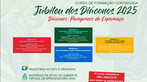 CRD NORDESTE 5 ABRE INSCRIÇÕES PARA O CURSO DE FORMAÇÃO CONTINUADA SOBRE O ANO JUBILAR