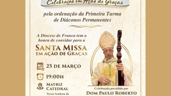PRIMEIRA TURMA DE DIÁCONOS PERMANENTES DA DIOCESE DE FRANCA CELEBRA JUBILEU DE PRATA